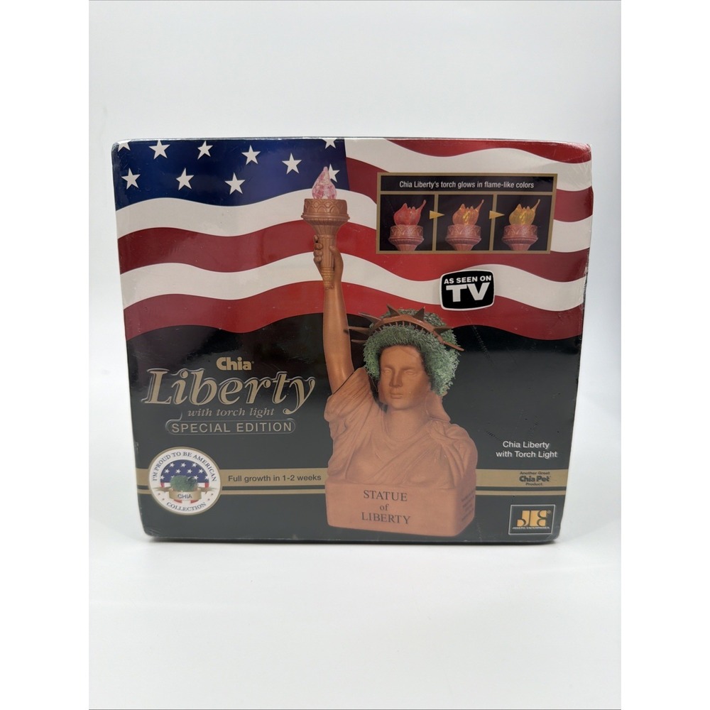 Chia Liberty Pet Planter Statue With Torch Light Special Edition (Brand New)